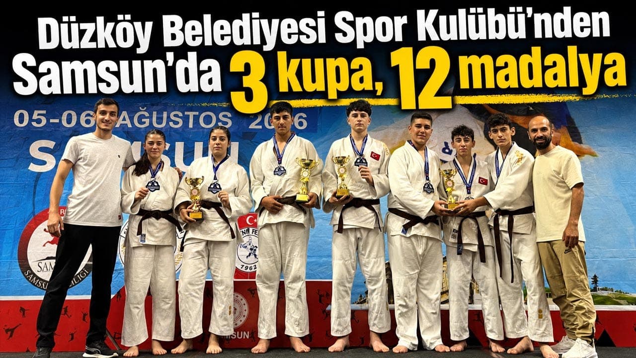 Düzköy’ün judocuları Samsun’dan 3 takım kupası ve 12 madalya ile döndü