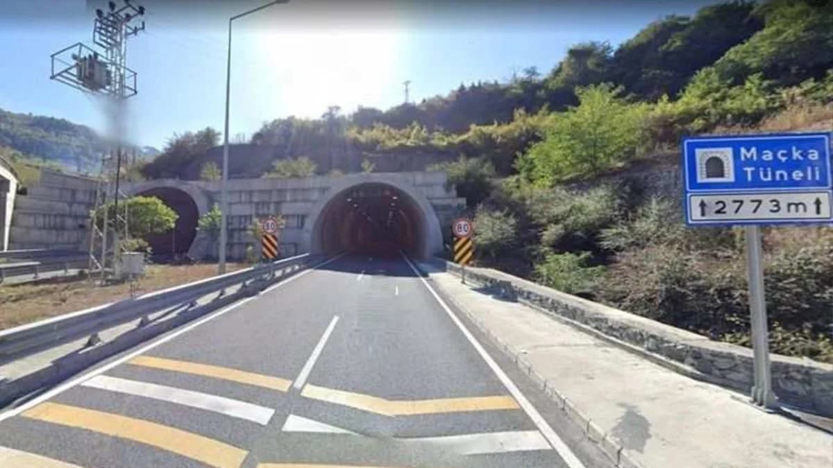 Trabzon’un Yeni Maçka Tüneli’nde tek şeritli çalışma