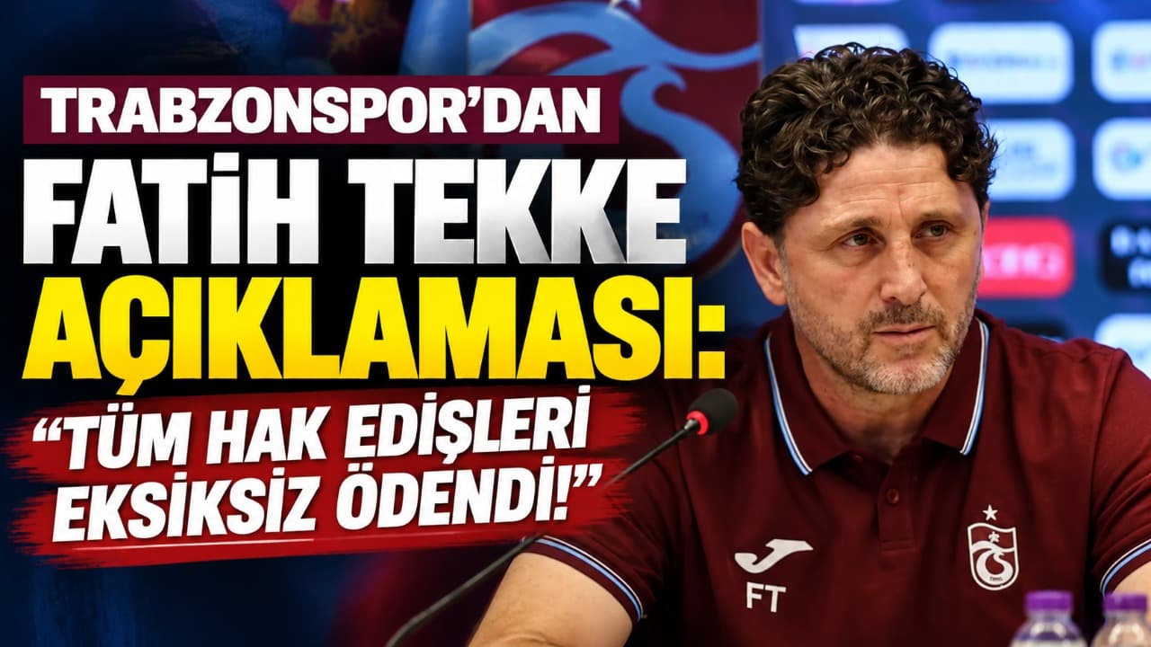 Trabzonspor: Fatih Tekke ile yollar karşılıklı anlaşmayla ayrıldı