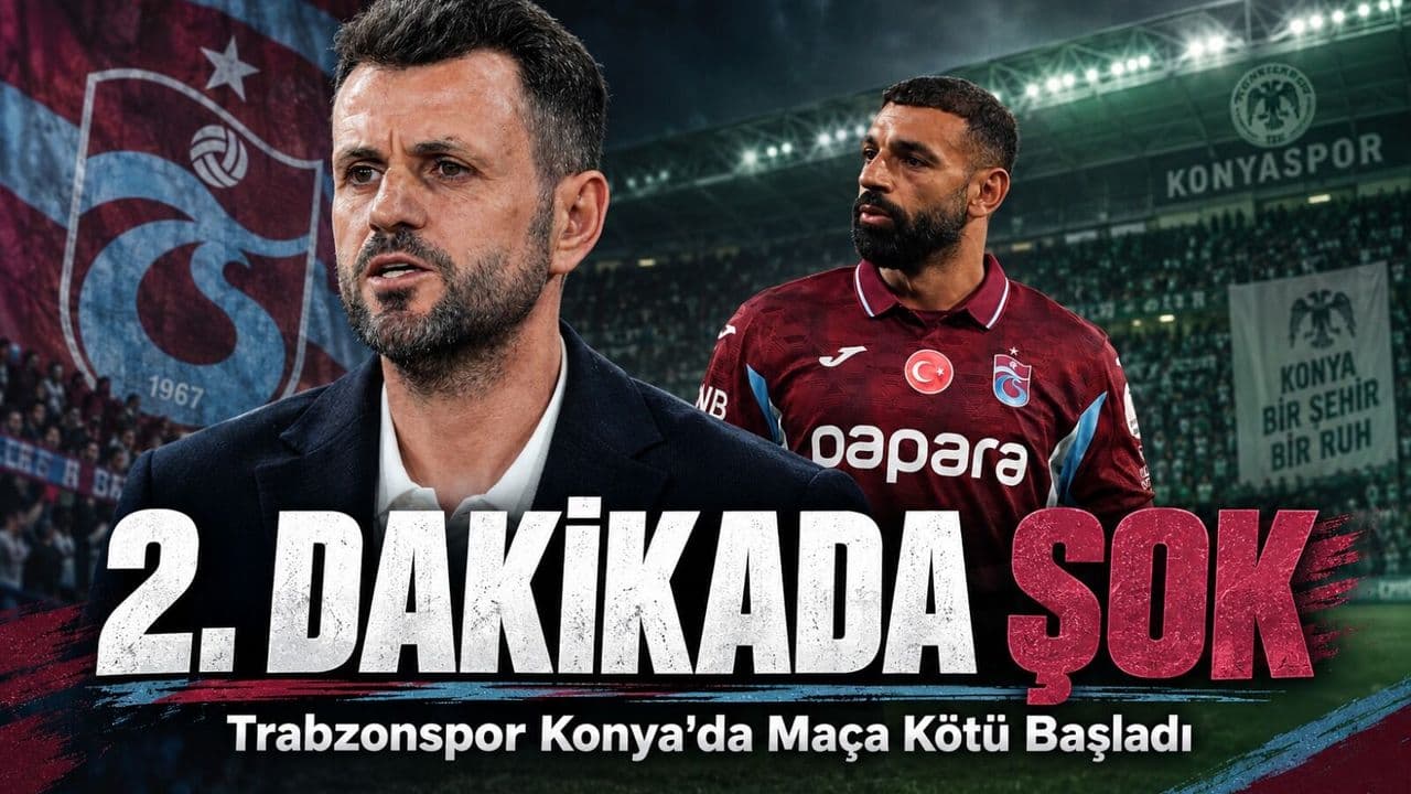 Konyaspor, Trabzonspor karşısında erken golle ilk yarıyı önde tamamladı