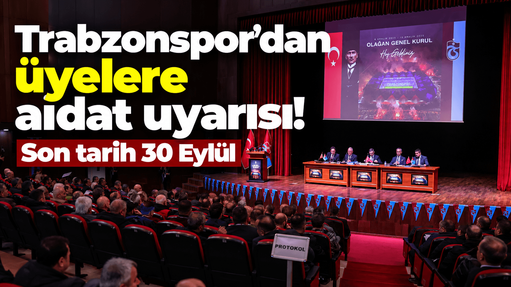 Trabzonspor üyelerine hatırlatma: aidatlar için son gün 30 Eylül 2026