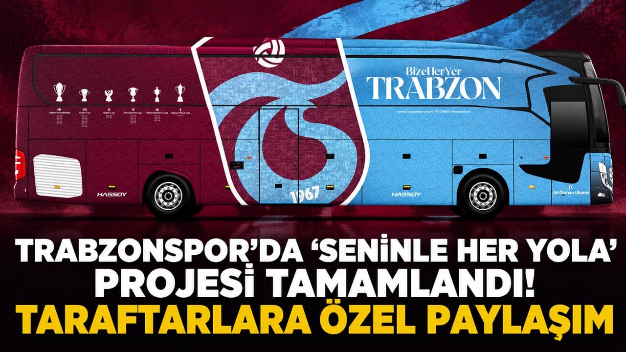 Trabzonspor'un "Seninle Her Yola" projesi tamamlandı: Taraftarlar otobüsteki fotoğraflarını görebilecek