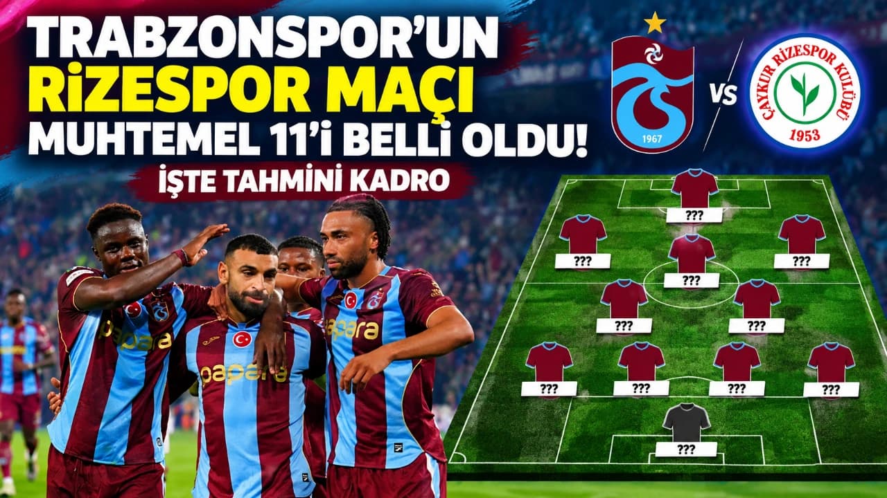 Trabzonspor'un Rizespor kadrosu şekilleniyor: Tahmini 11 açıklandı