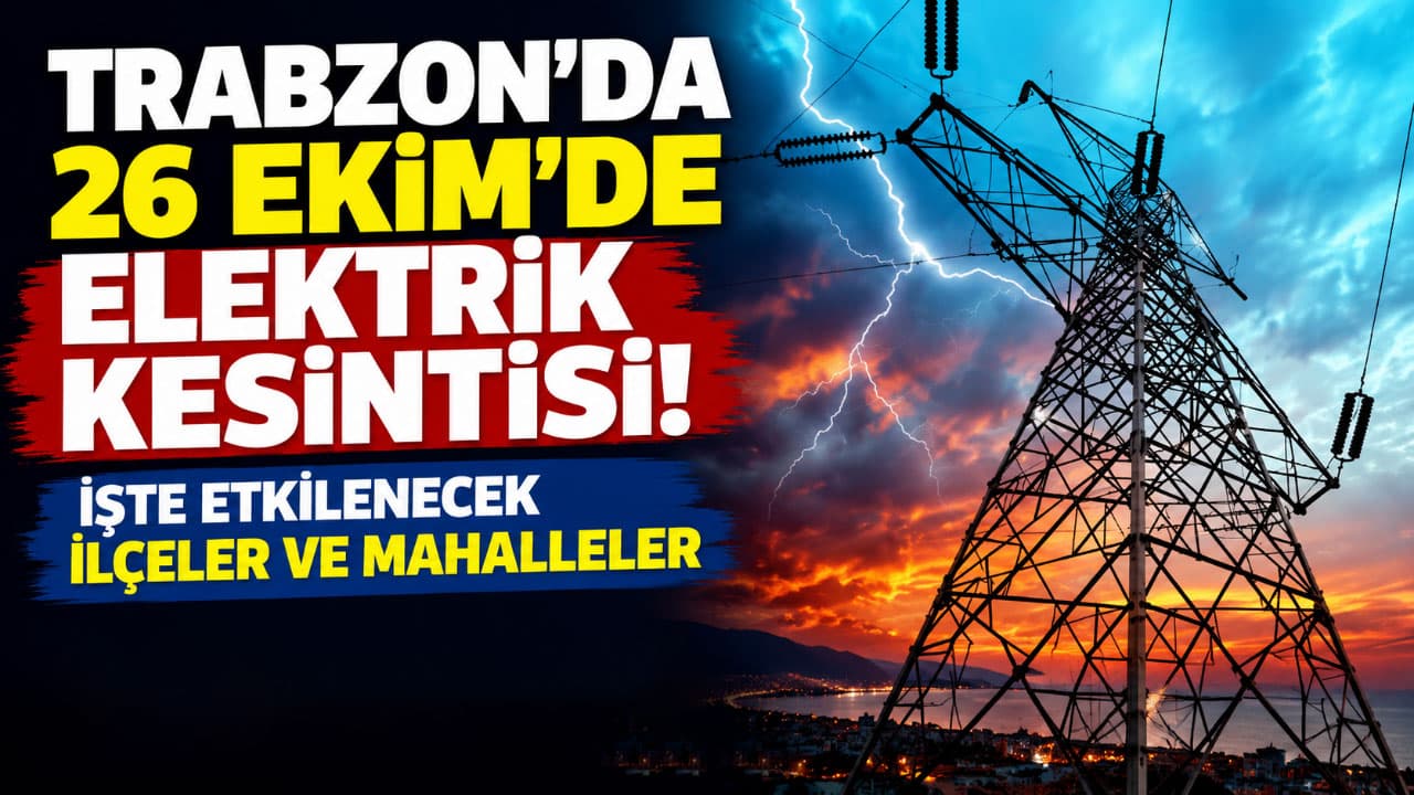 Trabzon'da 26 Ekim planlı elektrik kesintileri: Hangi mahallede saat kaçta?