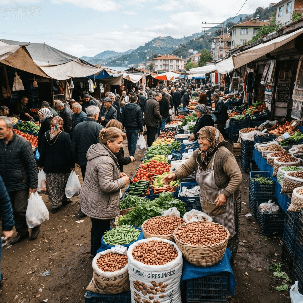 Semt pazarlarında fındık ve yerel ürün talebi arttı