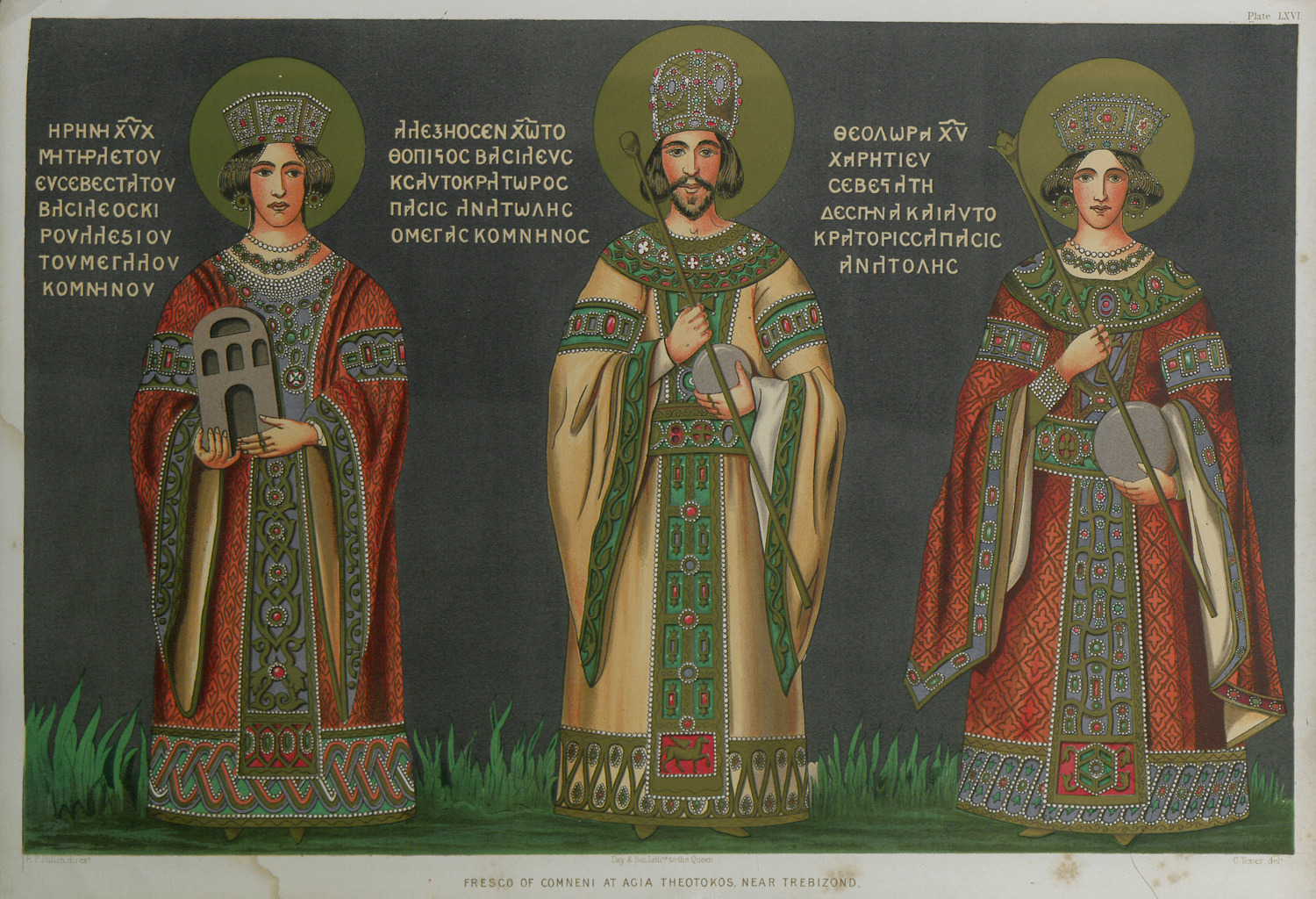 Fresco of Comneni at Agia Theotokos, near Trebizond Texier Charles