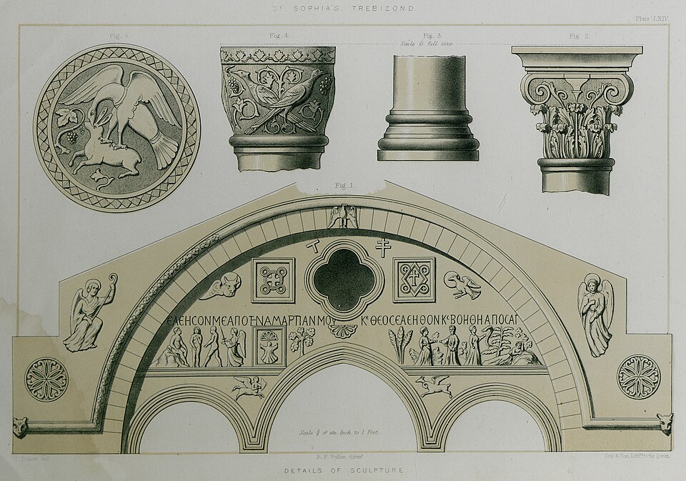 St Sophia's, Trebizond Details of sculpture Texier Charles