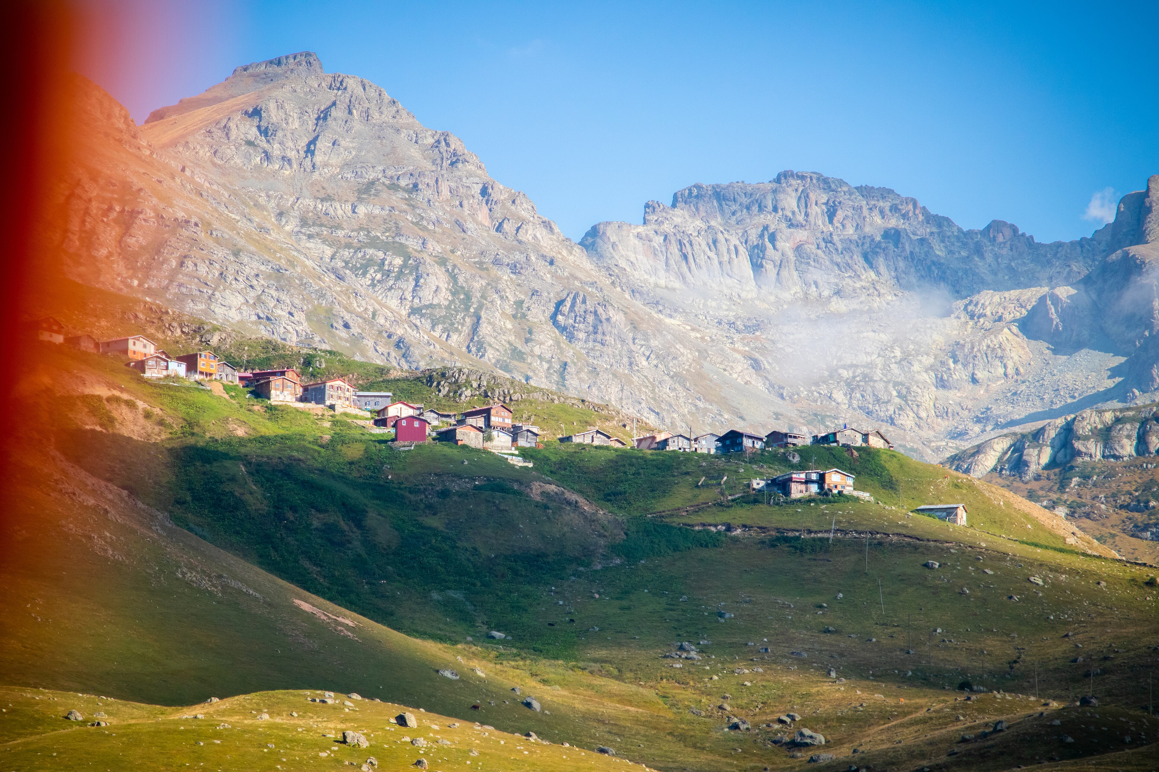 A small village on the slopes of the mountains in the Uzungol district of Trabzon