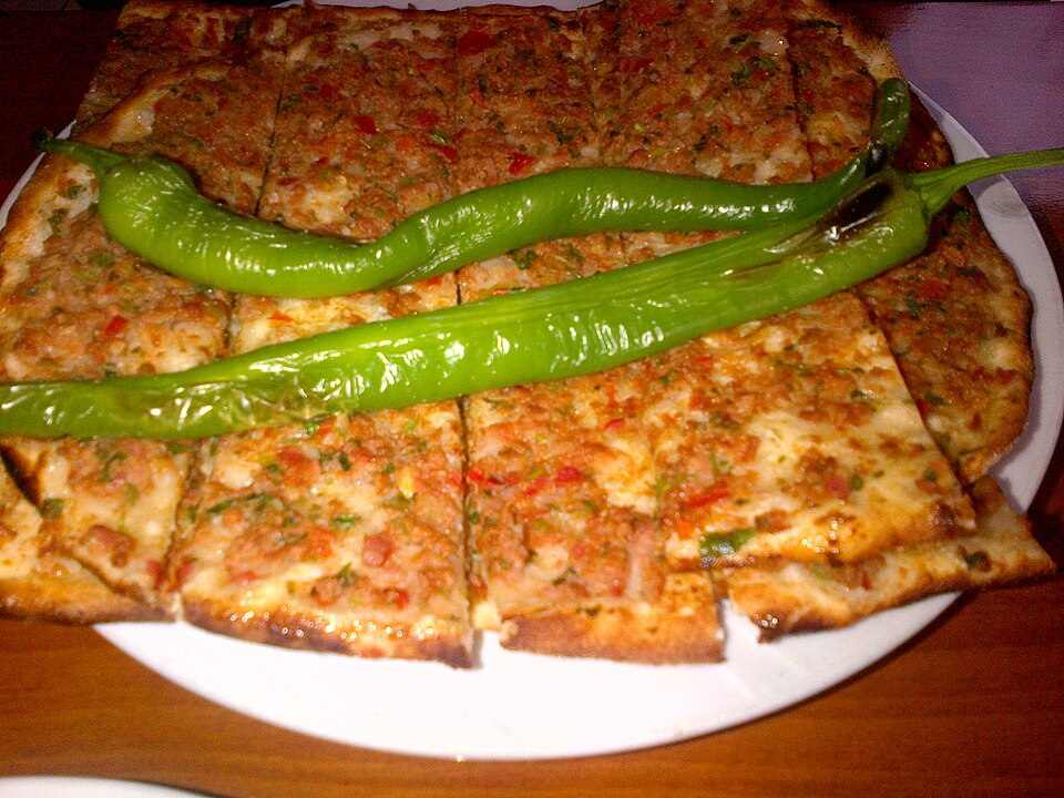 Turkish pide with ground beef